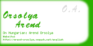 orsolya arend business card